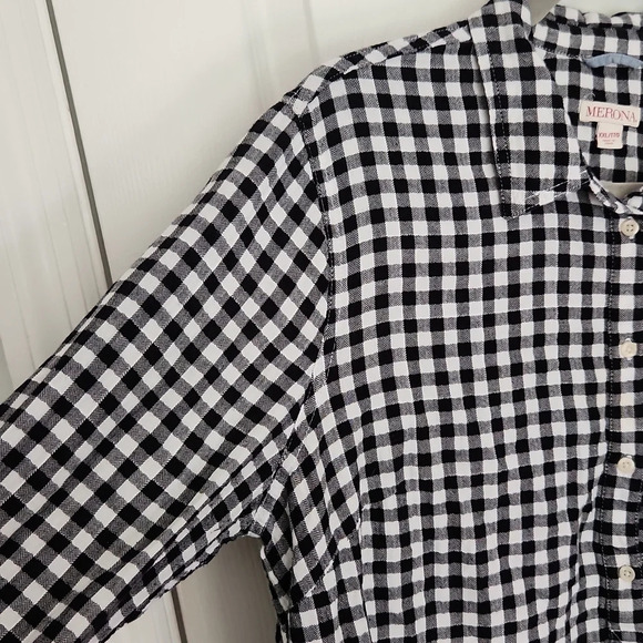 Merona Black & White Checkered Button-Down Top - Picture 5 of 13